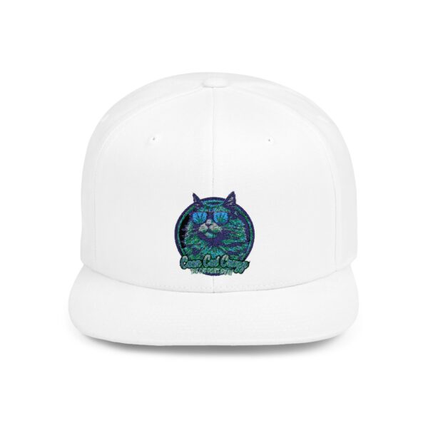 Coon Cat Crazy Flat Bill Snapback Hat - Image 4