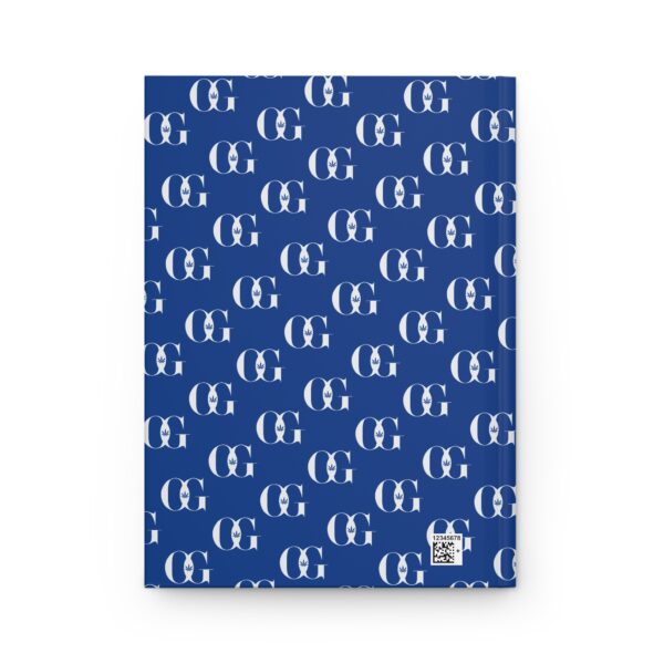 Blue OG Monogram Pattern Hardcover Journal - Stylish Notebook with Monogram Design - Image 2