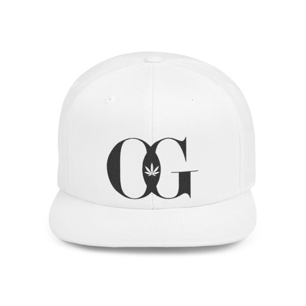 Stylish OG Flat Bill Snapback Cap - Trendy Cannabis-Inspired Hat