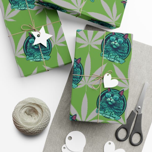 Cannabis Coon Cat Crazy Gift Wrap Papers - Image 3