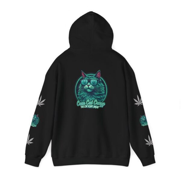 Chill Vibes Hooded Sweatshirt with Cat and Cannabis Leaf Design - Image 7