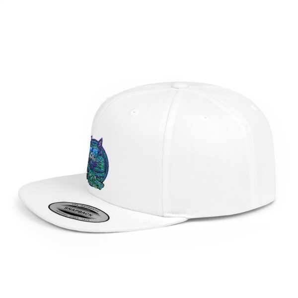 Coon Cat Crazy Flat Bill Snapback Hat - Image 6