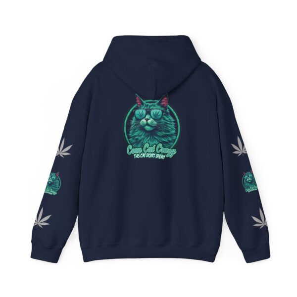 Chill Vibes Hooded Sweatshirt with Cat and Cannabis Leaf Design - Image 14