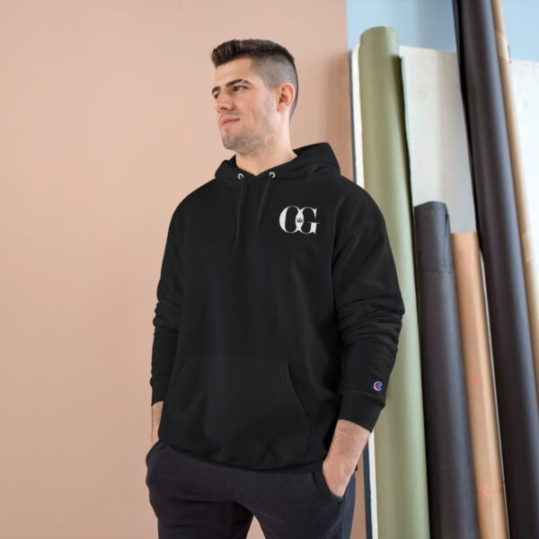 OG Hoodie - Trendy Black Sweatshirt with XL "BAPE" style CCC Logo on Back - Image 3