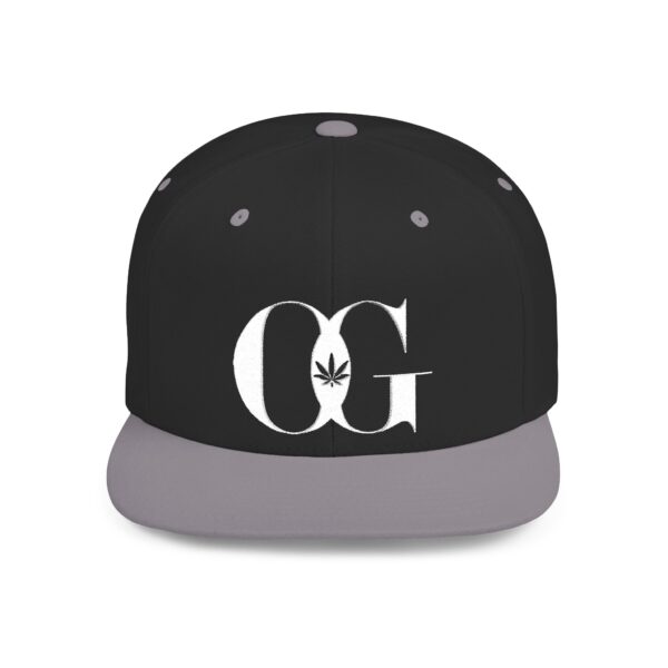 OG Cannabis Flat Bill Snapback Hat Split Colors - Stylish Headwear for Streetwear Enthusiasts - Image 10