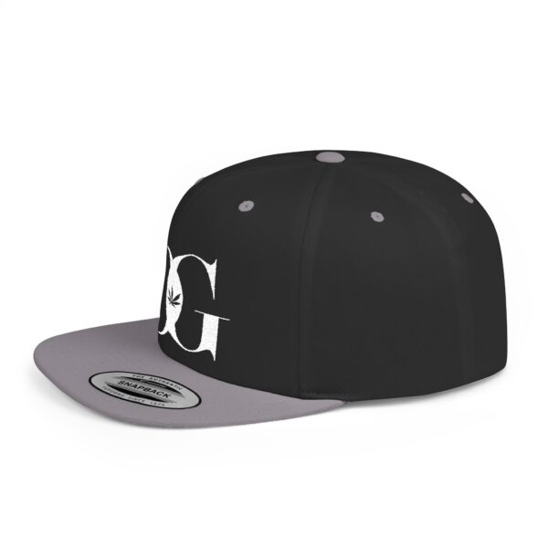 OG Cannabis Flat Bill Snapback Hat Split Colors - Stylish Headwear for Streetwear Enthusiasts - Image 12