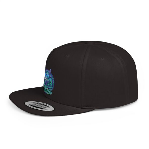 Coon Cat Crazy Flat Bill Snapback Hat - Image 9