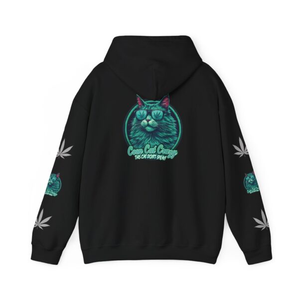 Chill Vibes Hooded Sweatshirt with Cat and Cannabis Leaf Design - Image 6