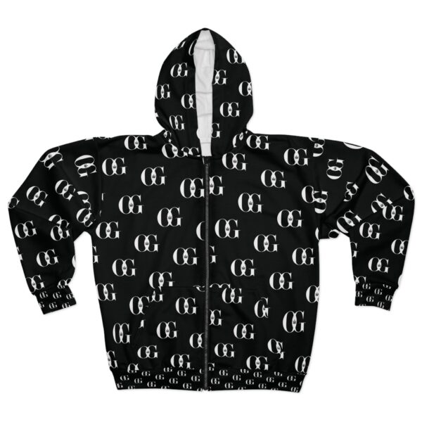 OG Zip Hoodie with Pattern Monogram OG Design - Perfect for Casual Wear & Street Style