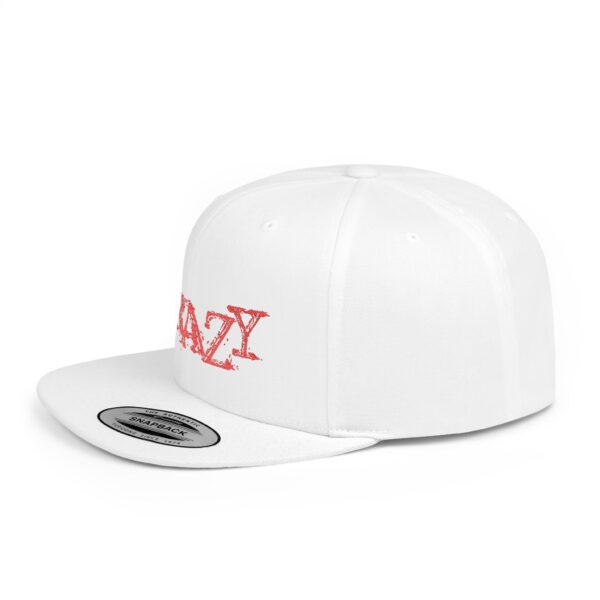 Crazy Flat Bill Snapback Cap - Trendy Hat for Streetwear Lovers - Image 3