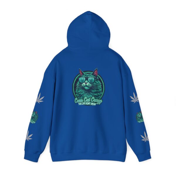 Chill Vibes Hooded Sweatshirt with Cat and Cannabis Leaf Design - Image 11