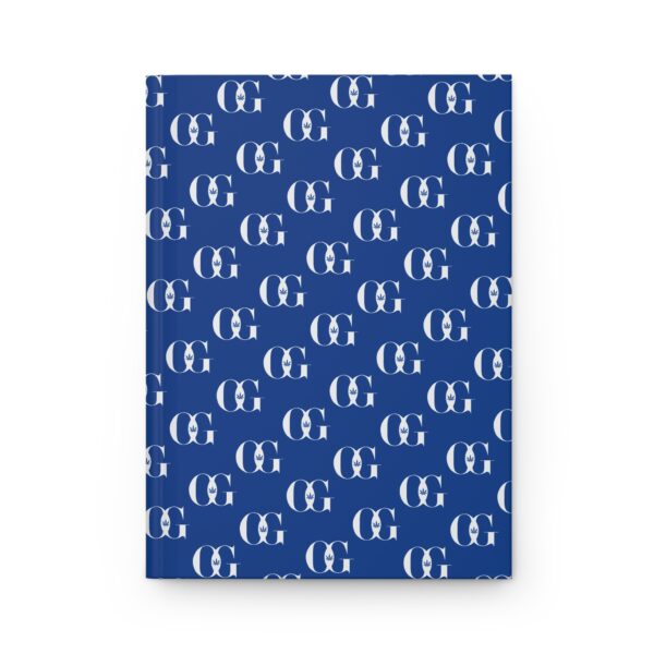 Blue OG Monogram Pattern Hardcover Journal - Stylish Notebook with Monogram Design