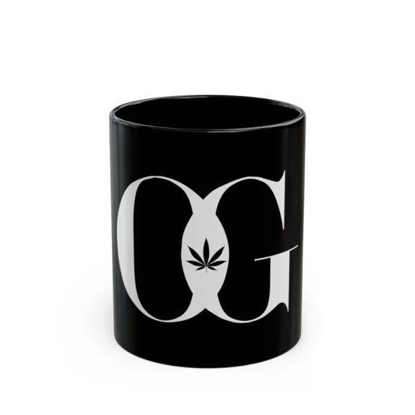 OG Cannabis Graphic Black Mug - Stylish 11oz & 15oz Coffee Cup for Stoners