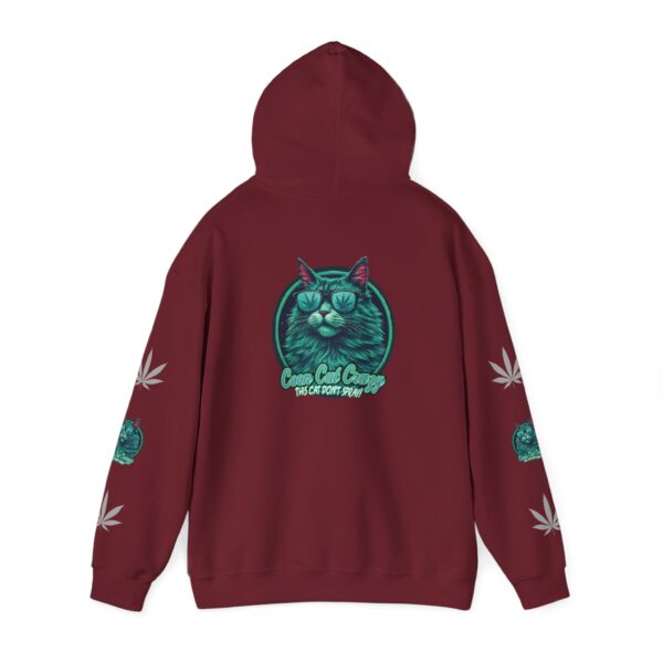 Chill Vibes Hooded Sweatshirt with Cat and Cannabis Leaf Design - Image 23