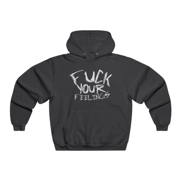 Men's Hooded Sweatshirt - "F*ck Your Feelings" & Chill Cat Design - Casual Streetwear - Image 3