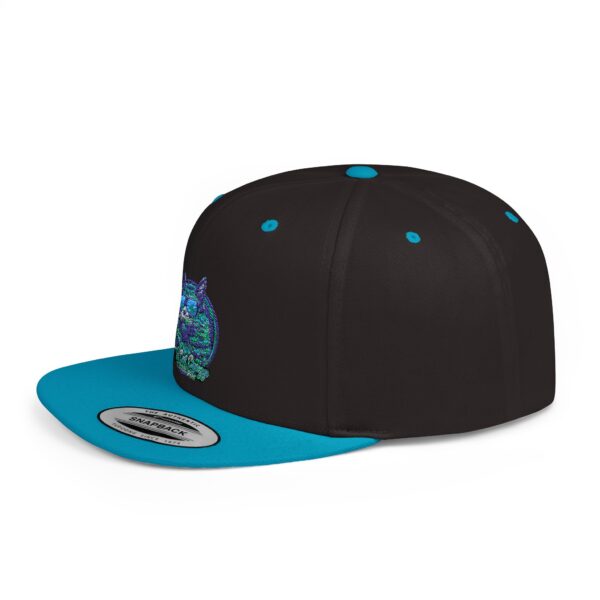 Coon Cat Crazy Flat Bill Snapback Hat - Image 3