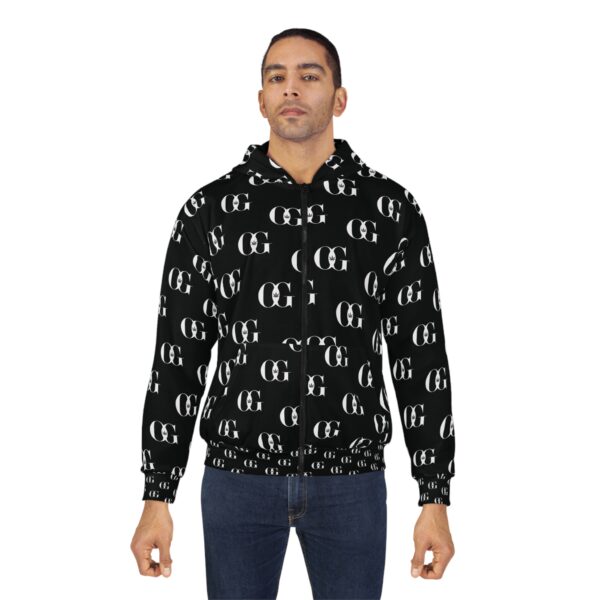 OG Zip Hoodie with Pattern Monogram OG Design - Perfect for Casual Wear & Street Style - Image 4